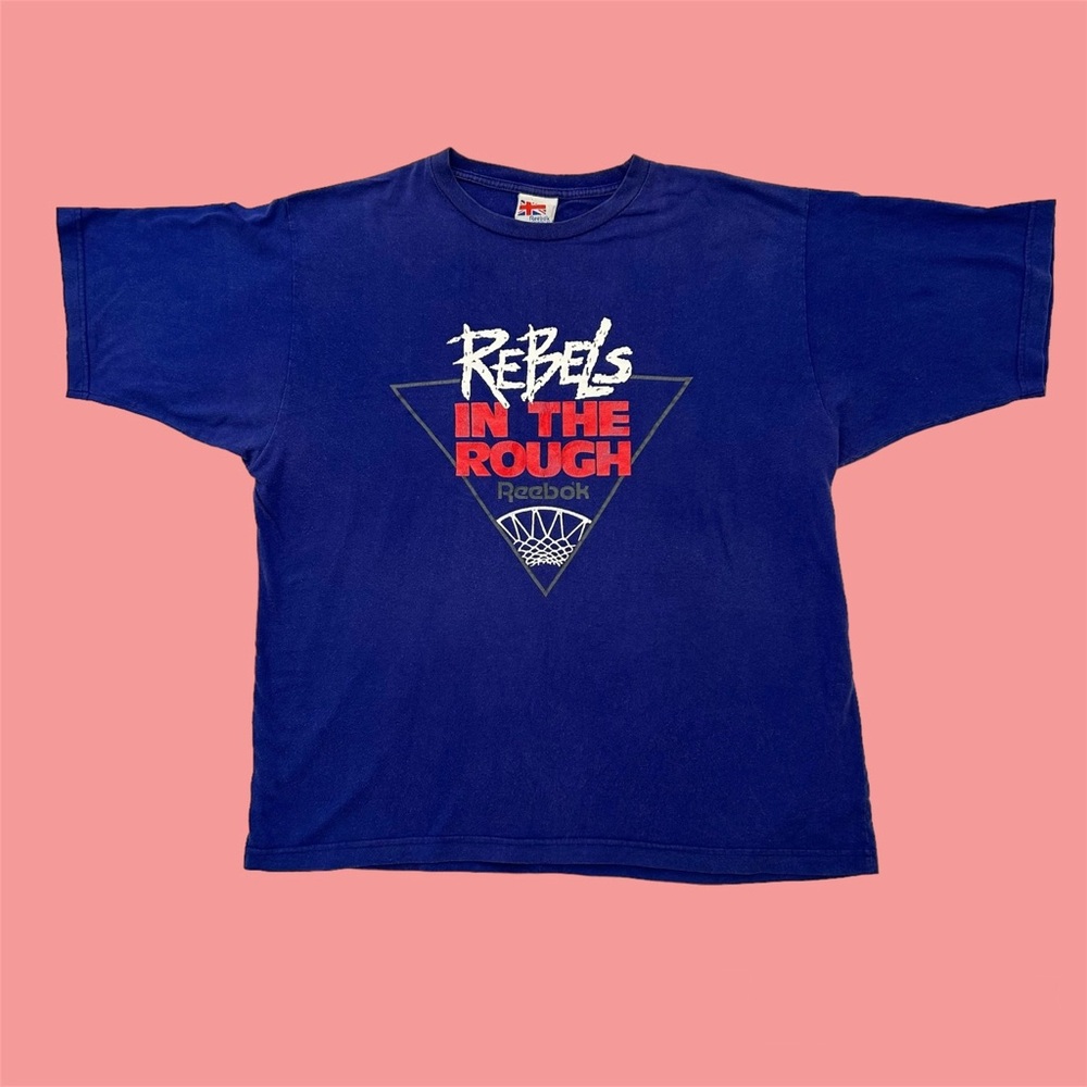 Vintage 90s Reebok Rebels in the Rough Basketball Graphic Tee Purple XL